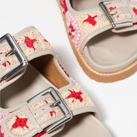 HOST PICK🌷🌹Anthropologie Coral Blue Comfort Sandals-Size 38/7.5 - Picture 6 of 9